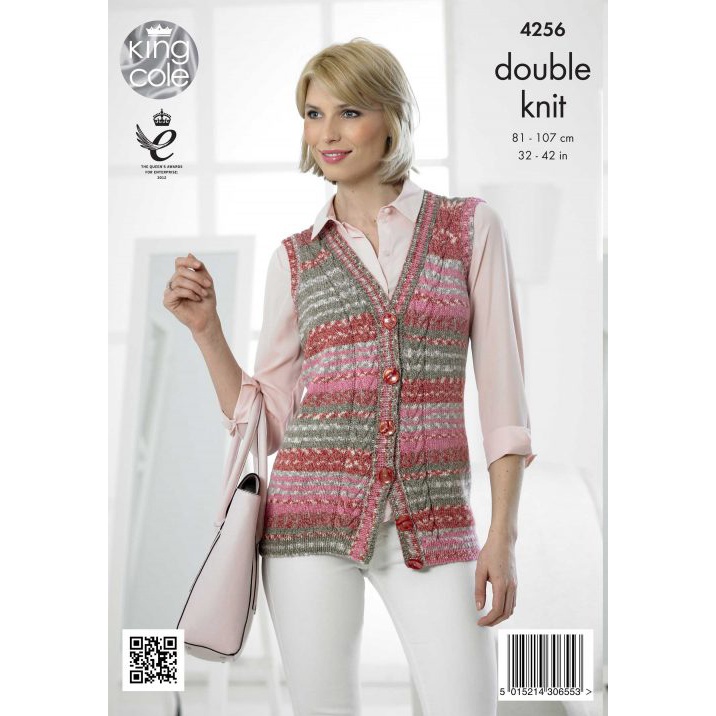 King Cole Gilet et cardigan DK Knitting Pattern 4256
